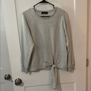 Anna Grace Gray Tie-Front Sweatshirt Size M